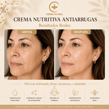Cargar imagen en el visor de la galería, Crema antiarrugas con colágeno: resultados antes y después en piel hidratada y firme.