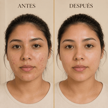 Cargar imagen en el visor de la galería, Resultado del uso de jabón de miel y tepezcohuite para piel grasa: antes y después en la piel de una mujer.