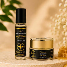 Cargar imagen en el visor de la galería, Kit Ojos Perfectos para bolsas con gel reparador y crema para el contorno de ojos de Tierra de Miel.