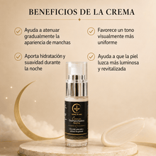 Cargar imagen en el visor de la galería, Beneficios de la Crema de Noche para Manchas con Miel Melipona y Geranio, incluye hidratación y mejora del tono de piel.
