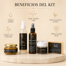 Cargar imagen en el visor de la galería, Kit para piel grasa y acné con productos de limpieza, spray anti acné y mascarilla para una piel más saludable.
